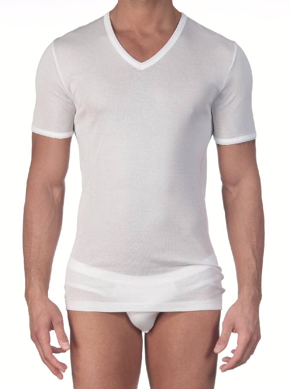 Oscalito T-shirt in cotone con scollo a V 742