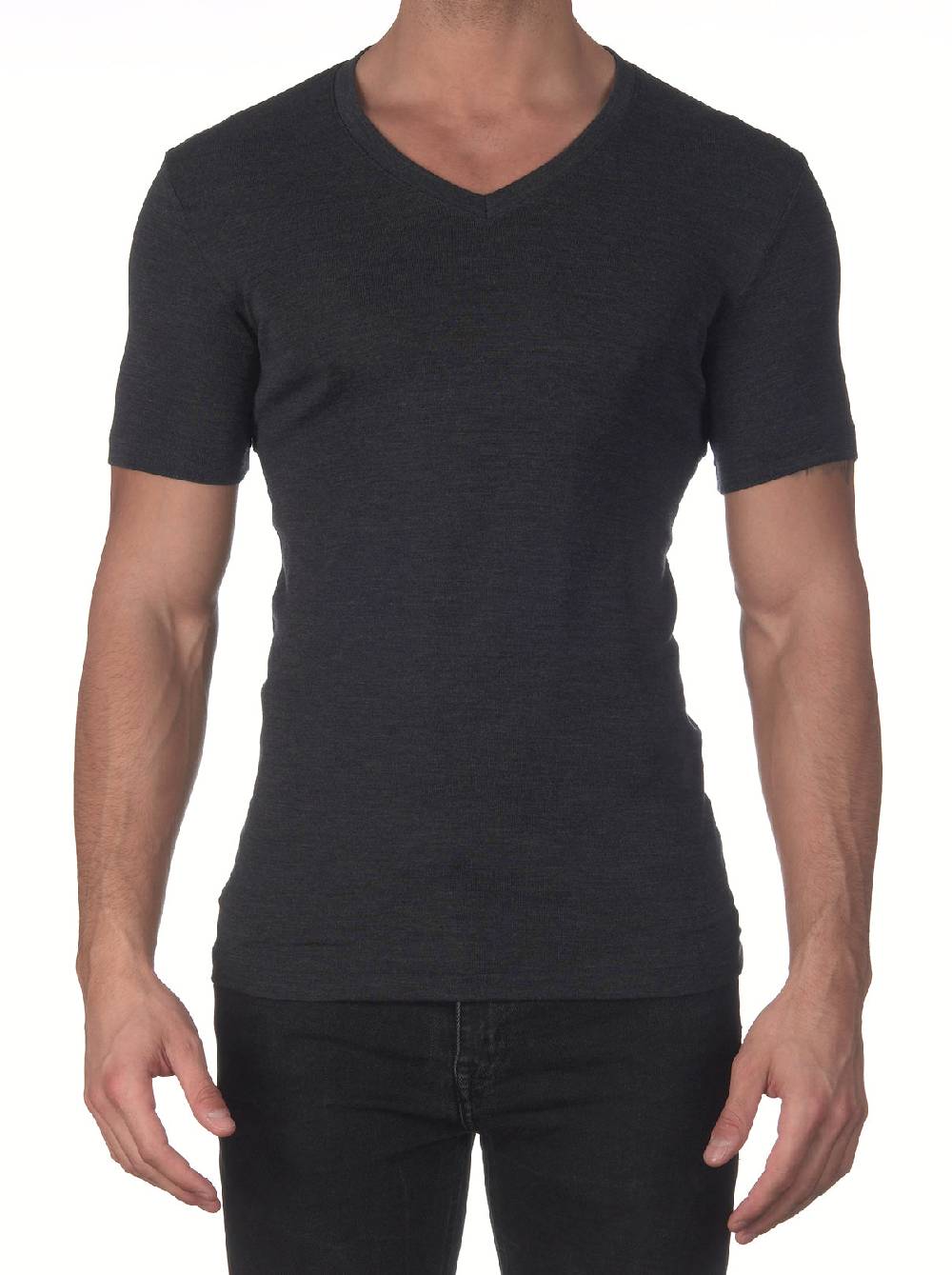 Oscalito T-shirt con scollo a V in lana e seta Nuova