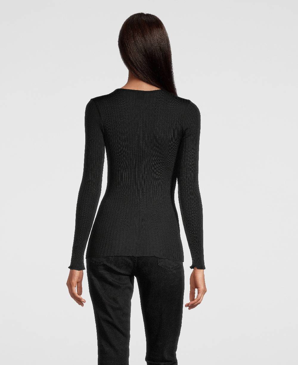 Oscalito Camicia a maniche lunghe con scollo a V ricamato 6440 Vendita Calda