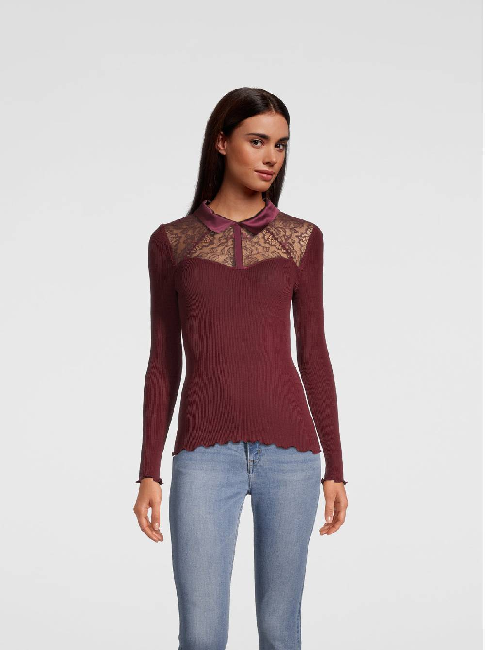 Oscalito Camicia maniche lunghe con pizzo Leavers 6466 Vendita Economica