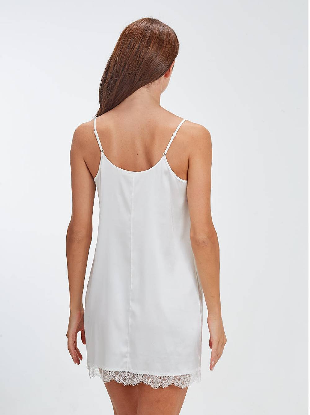 Oscalito Babydoll in seta elasticizzata con pizzo chantilly 10336 Fino Al -60%