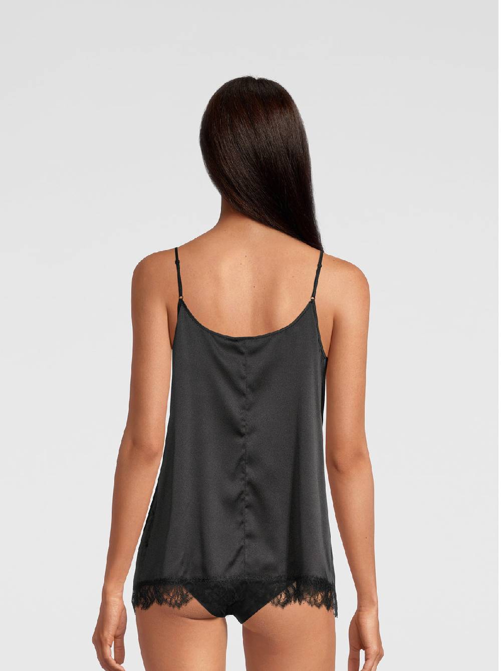 Oscalito Top Canotta in seta elasticizzata con Pizzo Chantilly 10334 Prezzo Ridotto