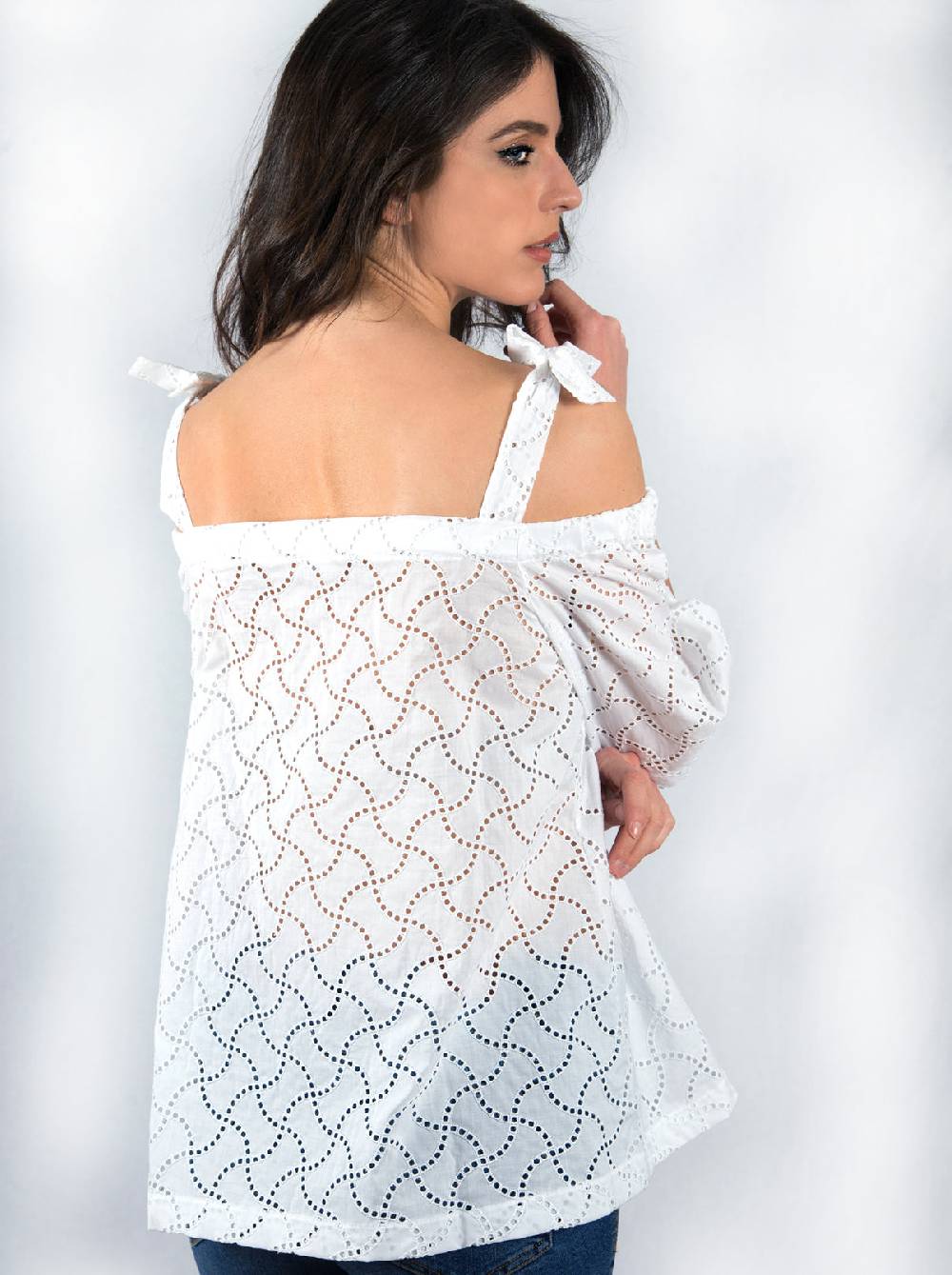 Oscalito Camicia Tre Quarti Scollo Barca in Pizzo Sangallo 4552 Affare Del Giorno