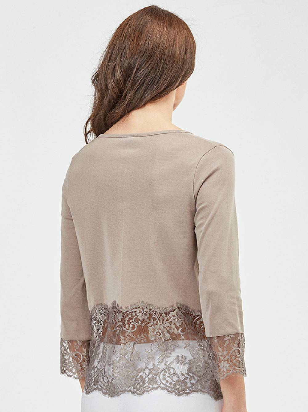 Oscalito Cardigan maniche lunghe con balza chantilly 3186 Vendite Flash