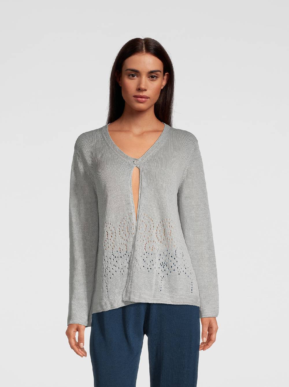 Oscalito Cardigan Tricot in maglia di Puro Lino 6586 Qualità Garantita