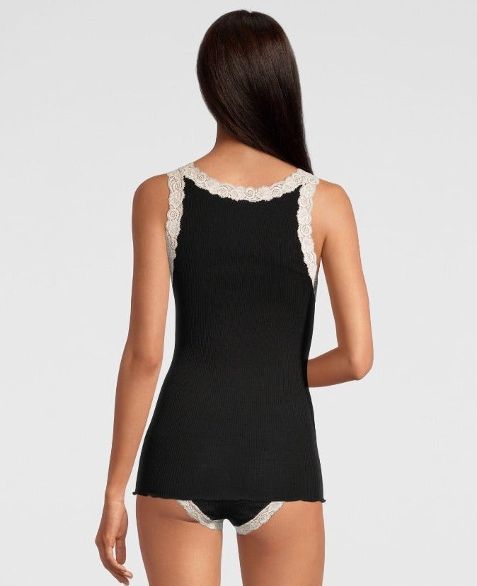 Oscalito Canotta in lana e seta con pizzo leavers 3403 Offerta
