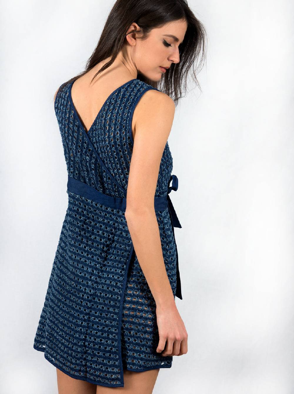 Oscalito Mini abito smanicato denim reversibile 4606 Vendita