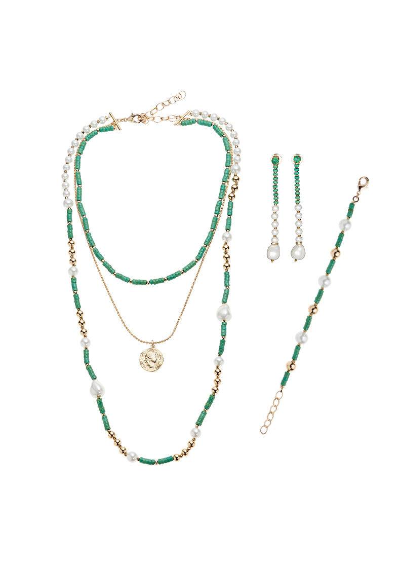 Ottaviani Bracciale dorato con perline e perle Moda