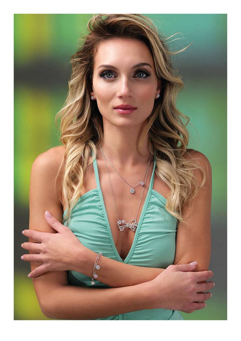 Ottaviani Collana doppio filo rodiata con cubic zirconia Negozio