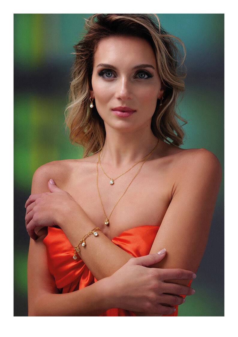 Ottaviani Collana doppio filo dorata con cubic zirconia Italia