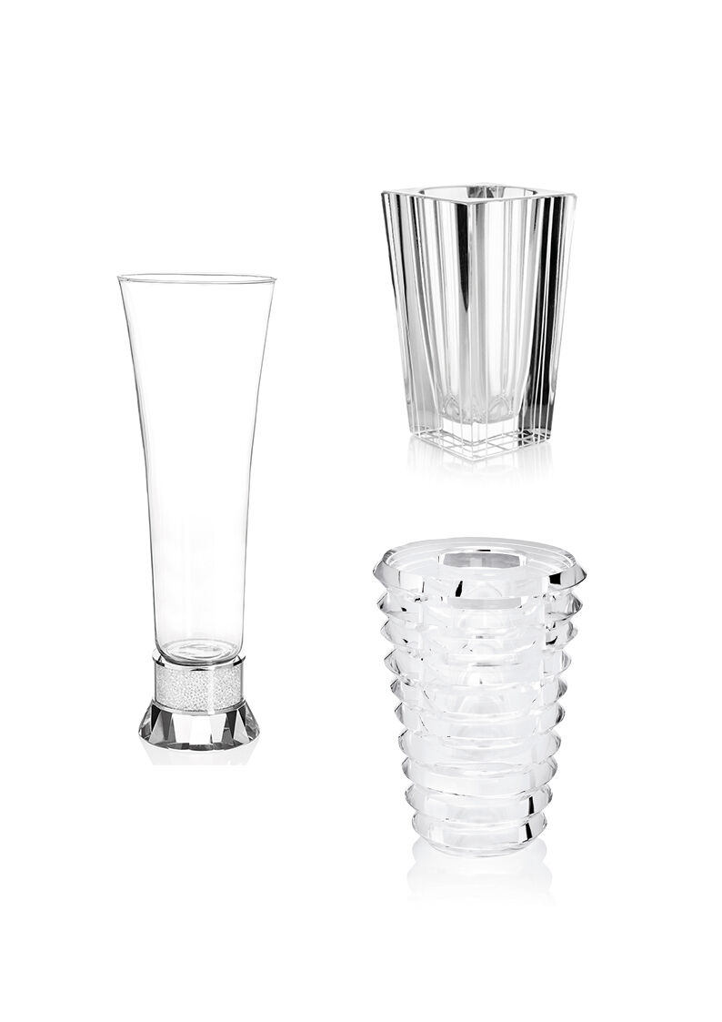 Ottaviani Vaso in cristallo cm14x4xh.20.5 Italia