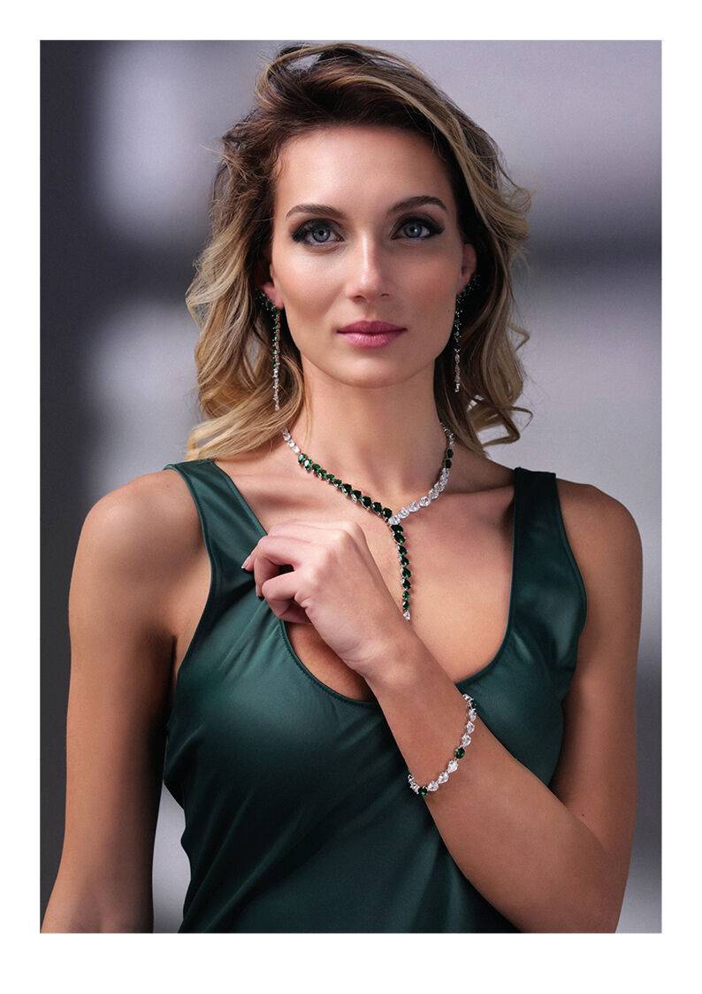 Ottaviani Orecchini rodiati con cubic zirconia In Vendita
