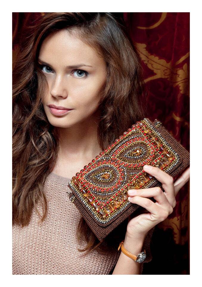 Ottaviani Clutch con strass e perline Vendita Calda