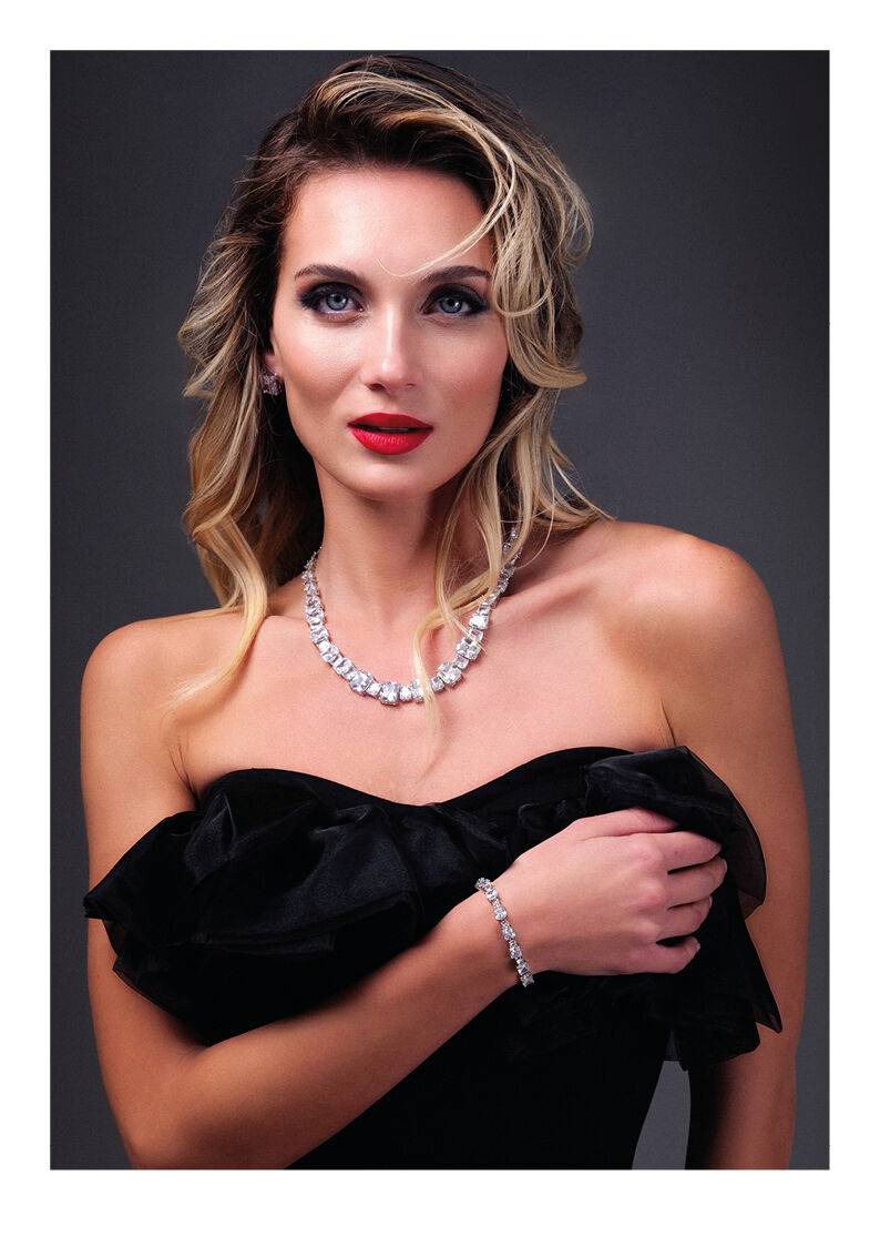 Ottaviani Collana rodiata con cubic zirconia Nuova