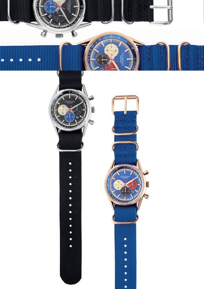 Ottaviani Cronografo blu e rose gold cursori colorati Enormi risparmi