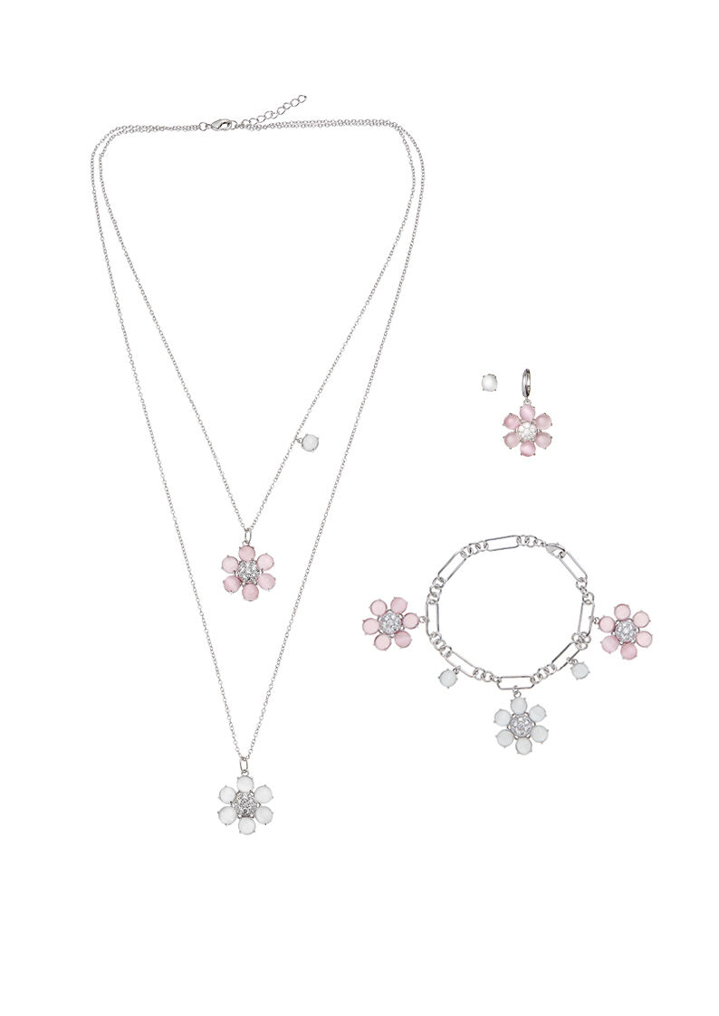 Ottaviani Orecchini rodiati con cubic zirconia e resina Pezzi Unici