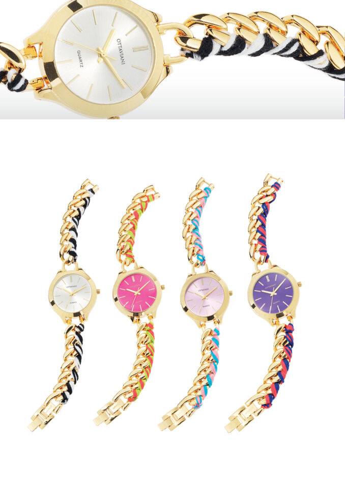 Ottaviani Quarzo argento,bracciale catena Nuovo