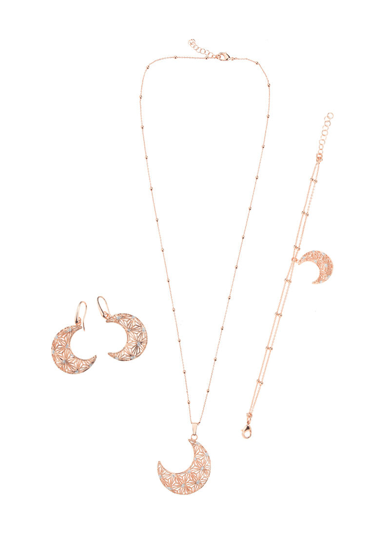Ottaviani Collana in bronzo rod.c/glitter argento Offerte