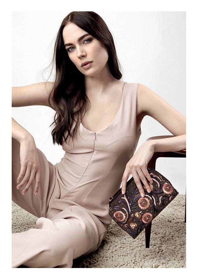 Ottaviani Clutch con ricami,cristalli,perline e strass Qualità Garantita