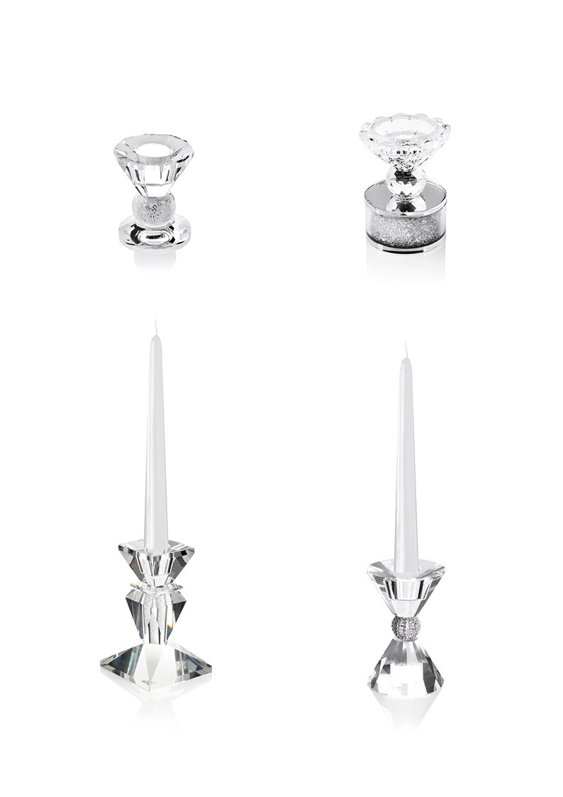Ottaviani Candeliere in cristallo con strass-h.6.5cm Consegna Veloce