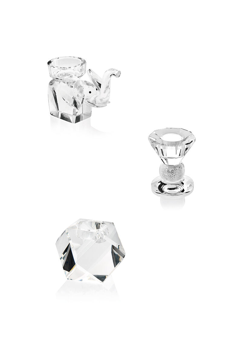 Ottaviani Candeliere in cristallo con strass-h.6.5cm Consegna Veloce