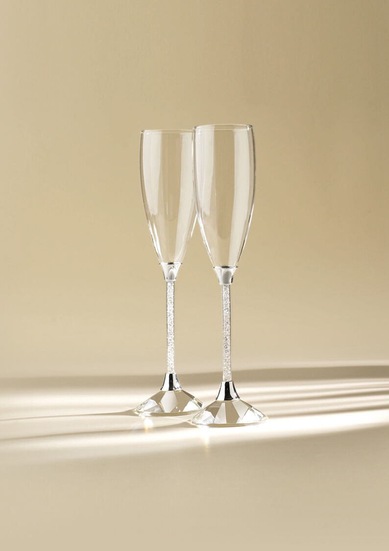 Ottaviani Coppia flute con cristalli Outlet
