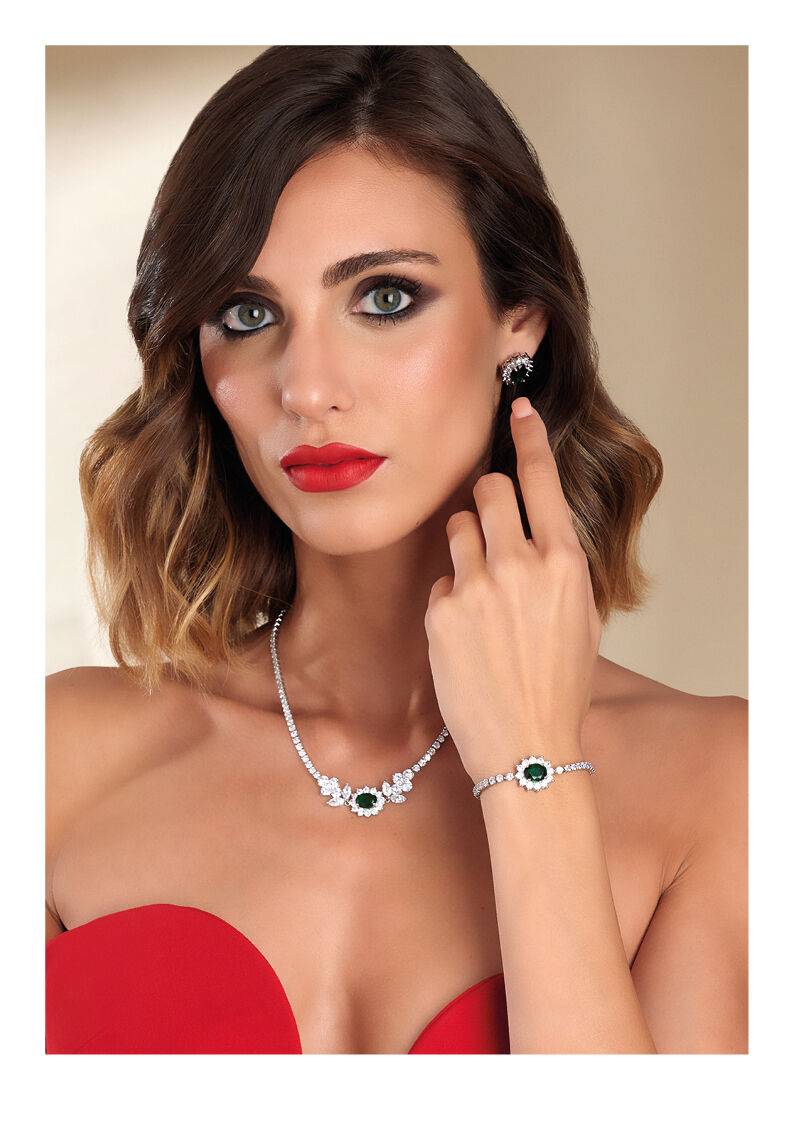 Ottaviani Collana rodiata con cubic zirconia Vendita Calda