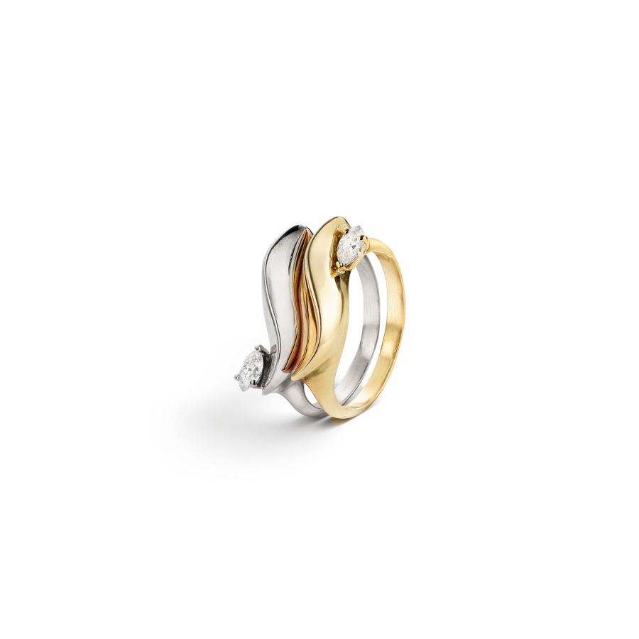 Paola Grande Gioielli FLAME Anello 'Flame' in oro bianco con diamante Offerta