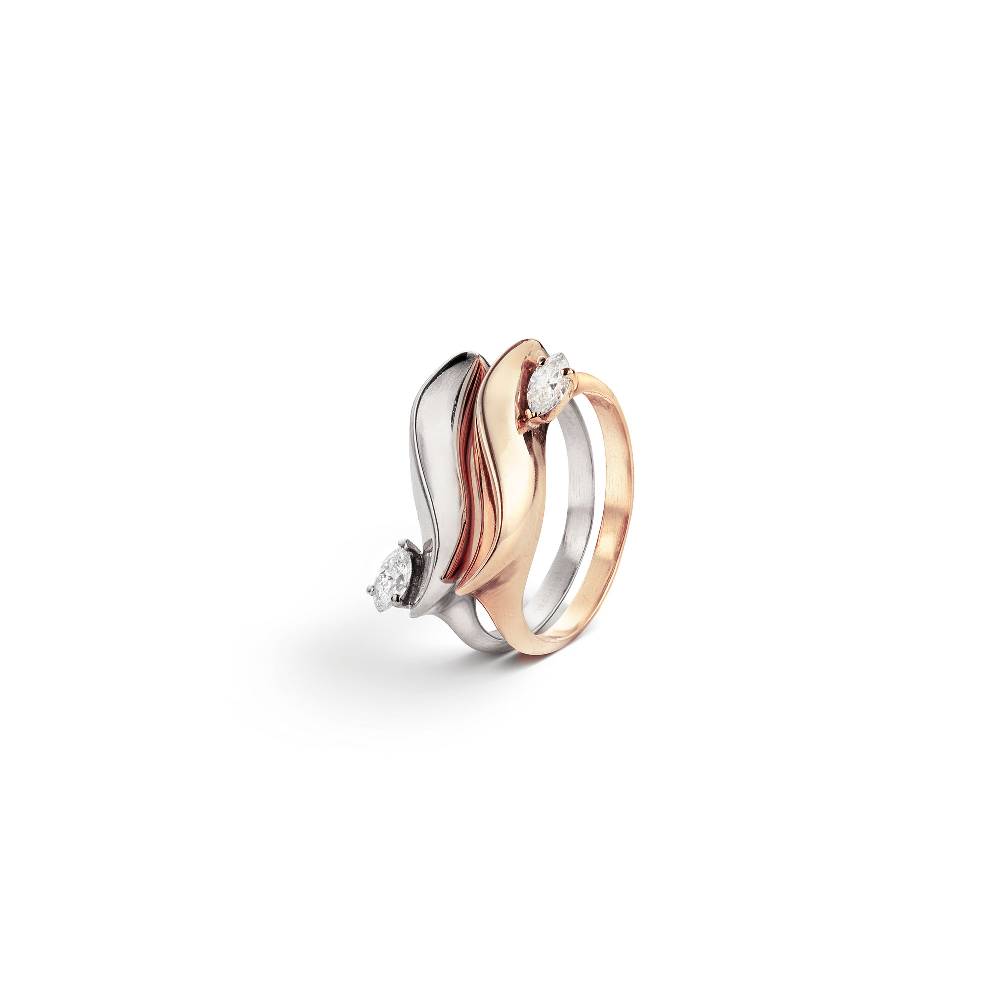 Paola Grande Gioielli FLAME Anello 'Flame' in oro rosa con diamante Economico