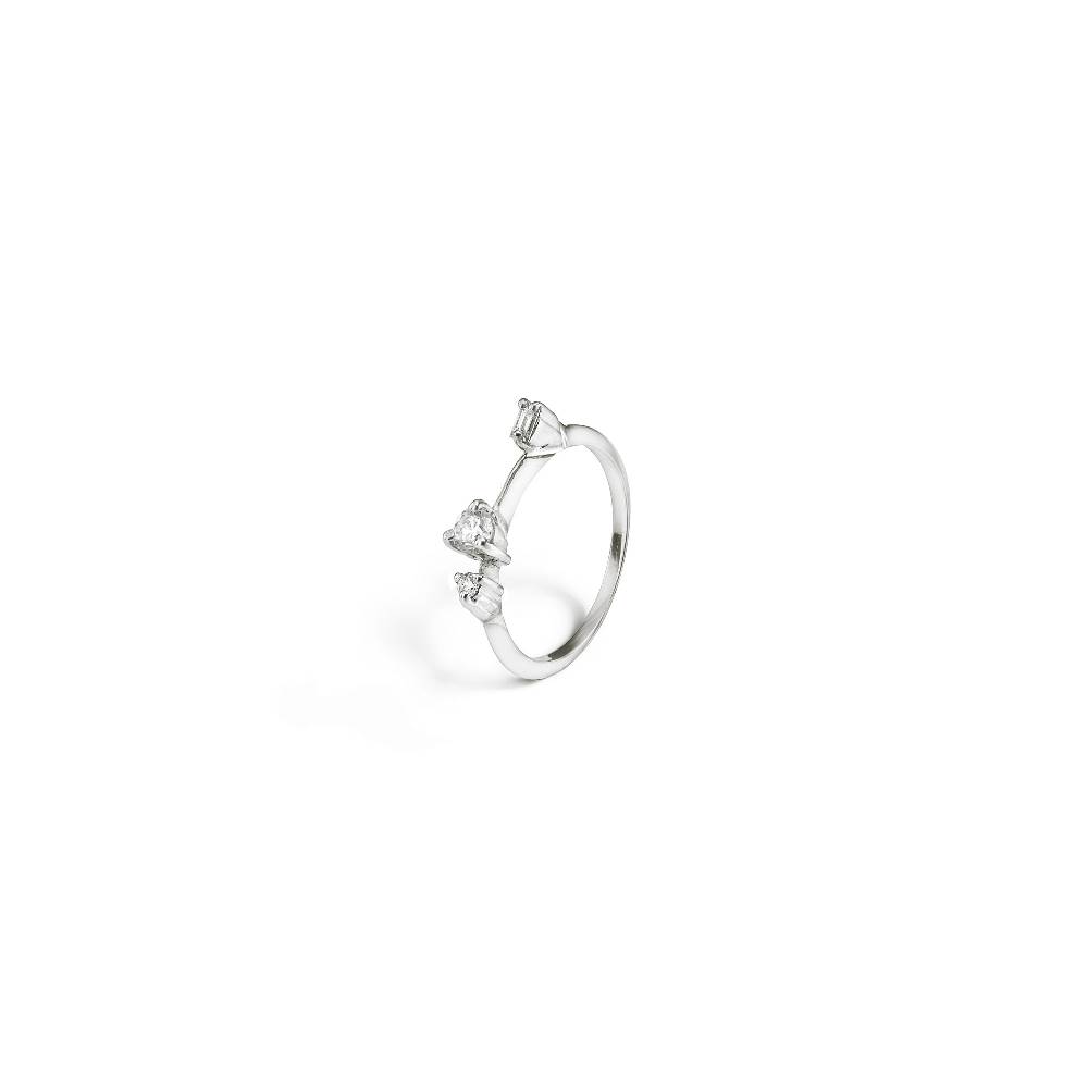 Paola Grande Gioielli BALANCE Anello 'Balanace' in oro bianco con baguette Vendite Flash