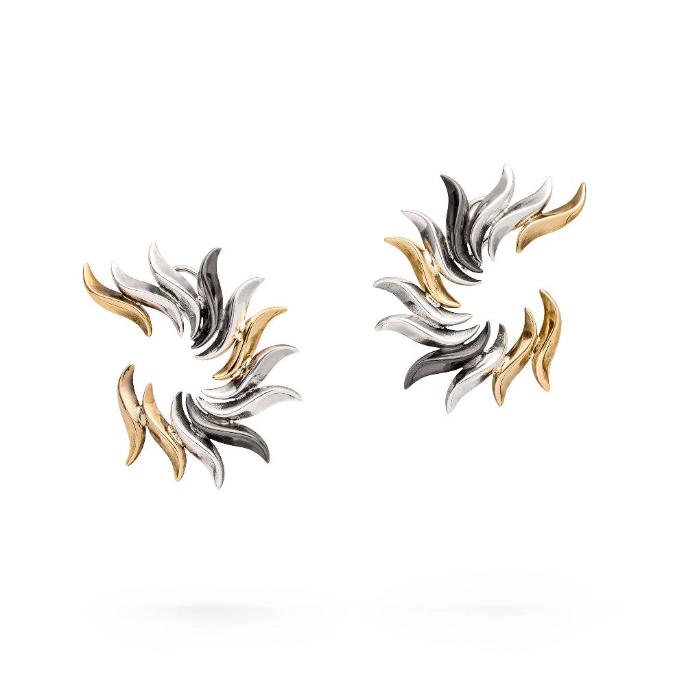 Paola Grande Gioielli FLAME Orecchino 'Fenice' base argento