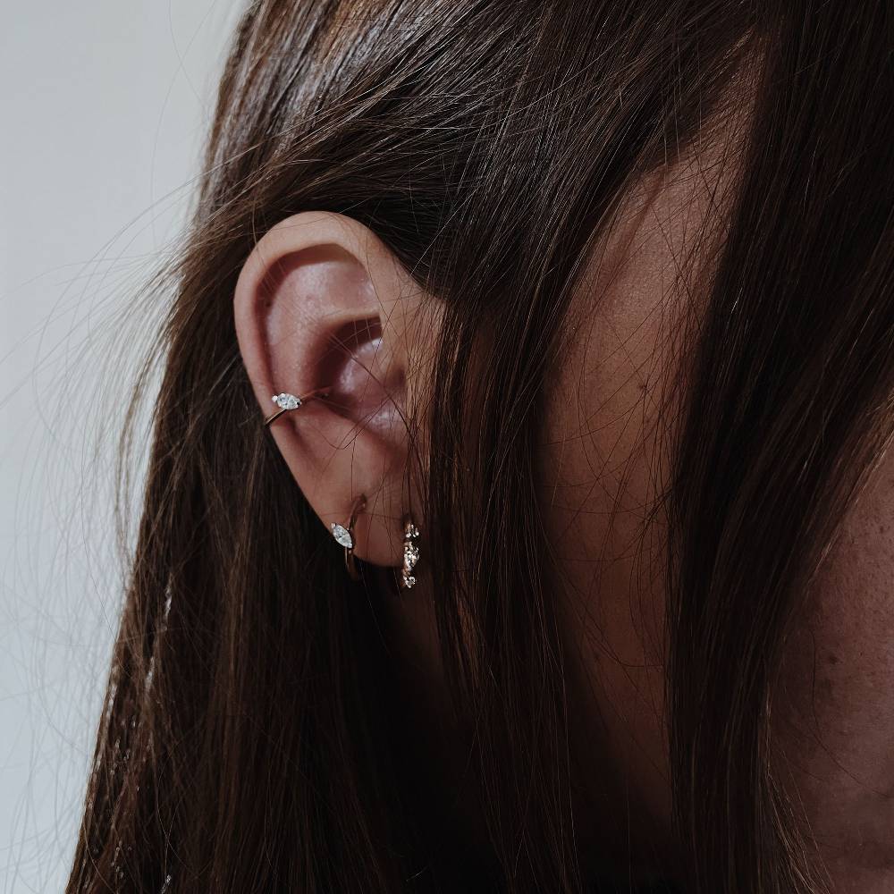 Paola Grande Gioielli BALANCE Ear cuff 'Balance' in oro rosa con diamante taglio marquise I Più Venduti