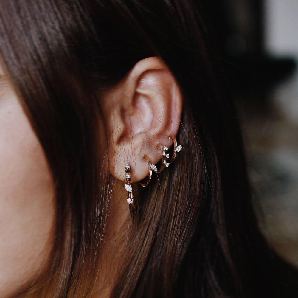 Paola Grande Gioielli BALANCE Cerchietti 'Balance' in oro rosa con marquise Moda