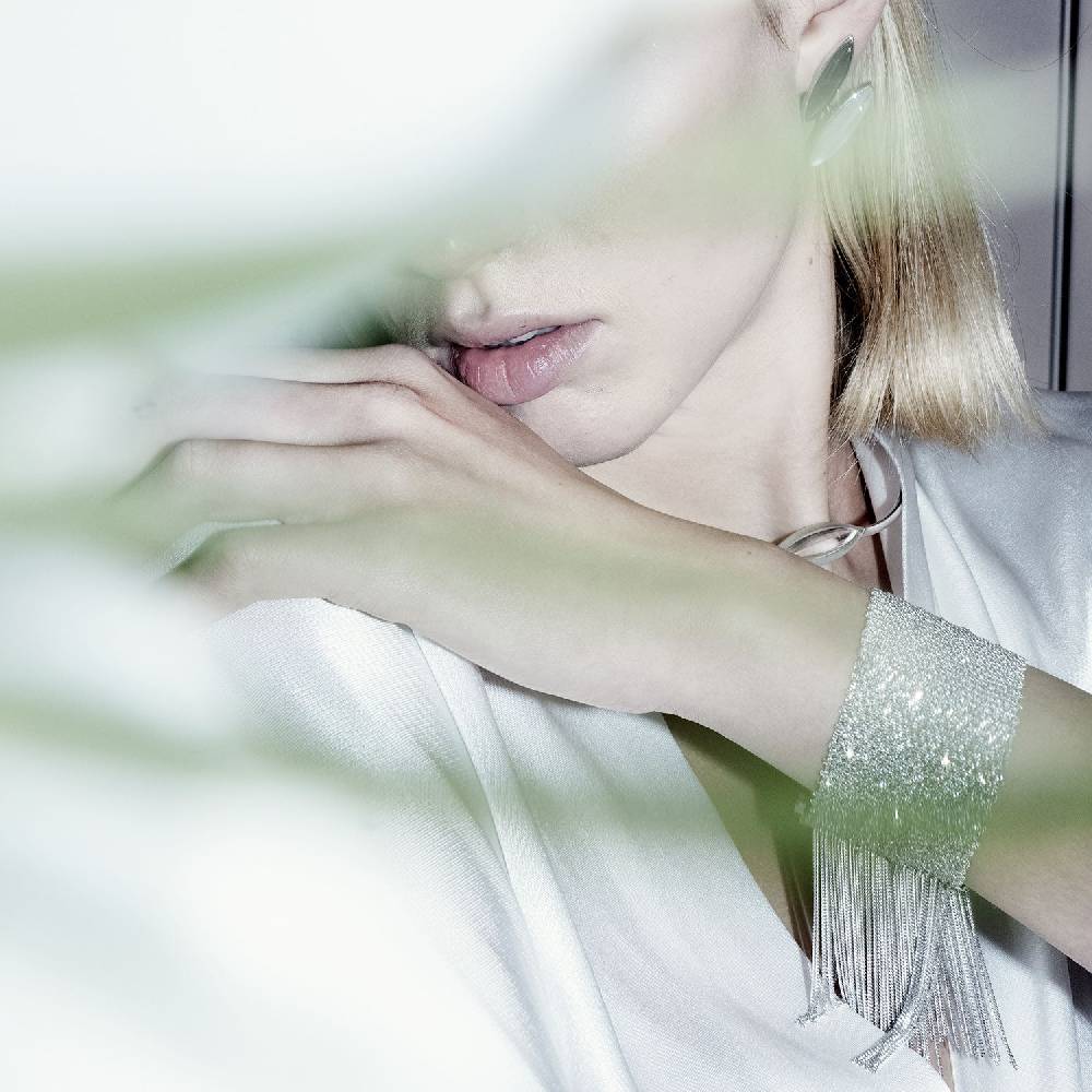 Paola Grande Gioielli SCIARPE Bracciale in maglia d'argento con frange Qualità