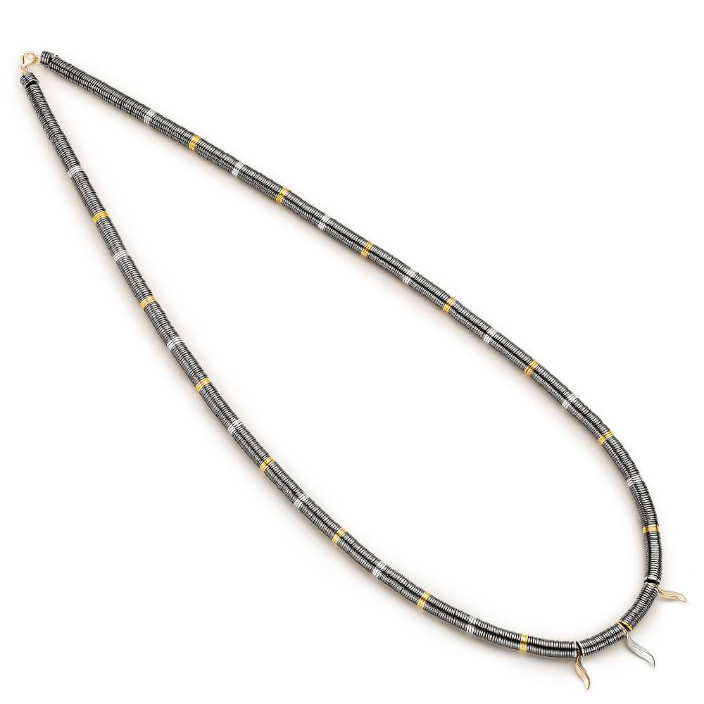 Paola Grande Gioielli FLAME Collana lunga in ematite con pendenti