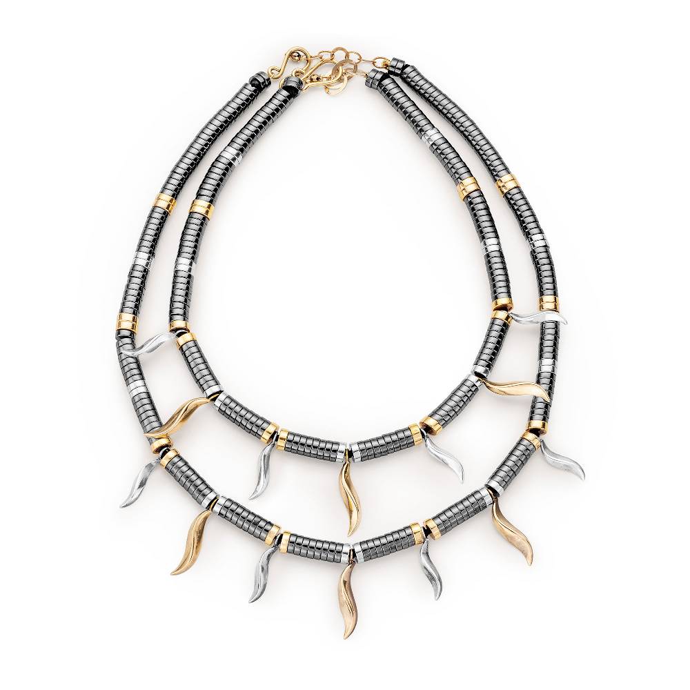 Paola Grande Gioielli FLAME Collana girocollo con rondelle in ematite Economico