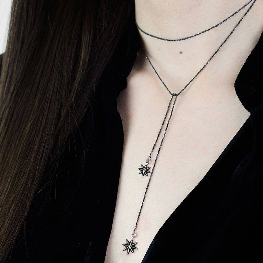 Paola Grande Gioielli STELLA DEI VENTI Sciarpetta 'Stella dei venti' in argento rodiato Saldi