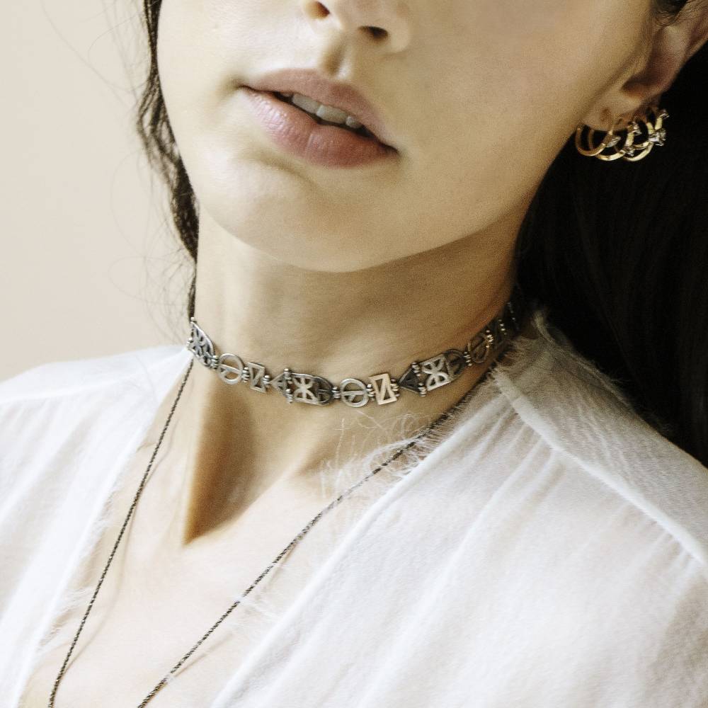 Paola Grande Gioielli NEON Choker Origami Nuovo