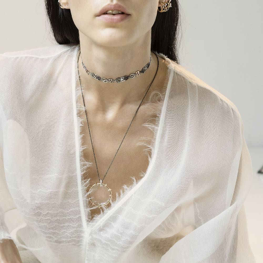 Paola Grande Gioielli NEON Choker Origami Nuovo