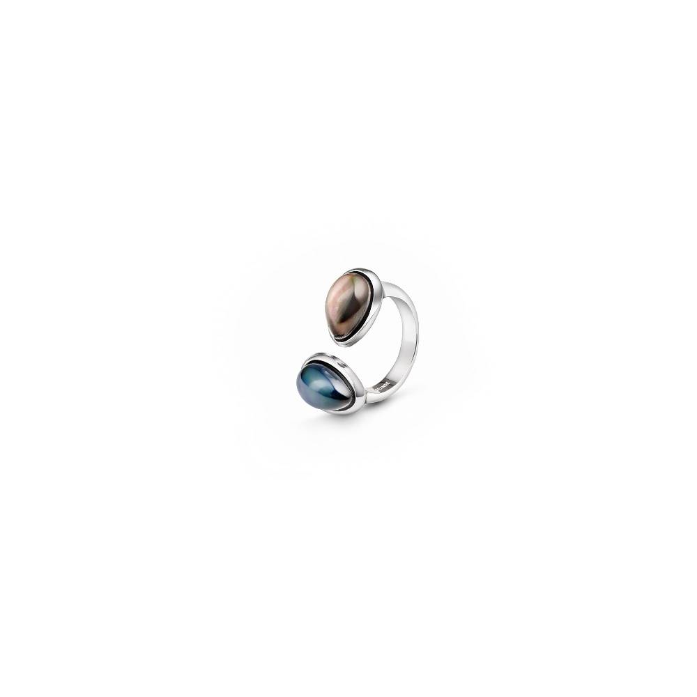 Paola Grande Gioielli AURUM Anello Goccia blu|grigio 2 elementi Sottocosto