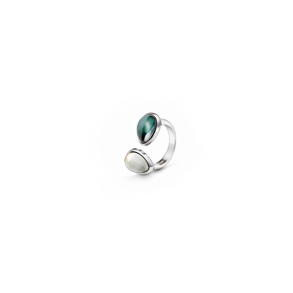 Paola Grande Gioielli AURUM Anello Goccia verde|bianco 2 elementi Convenienza