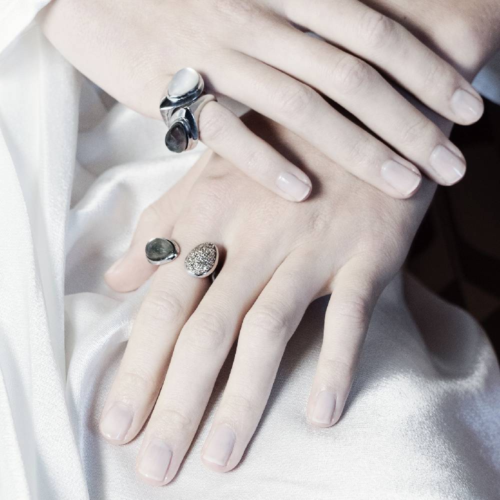Paola Grande Gioielli AURUM Anello Goccia 2 elementi In Linea