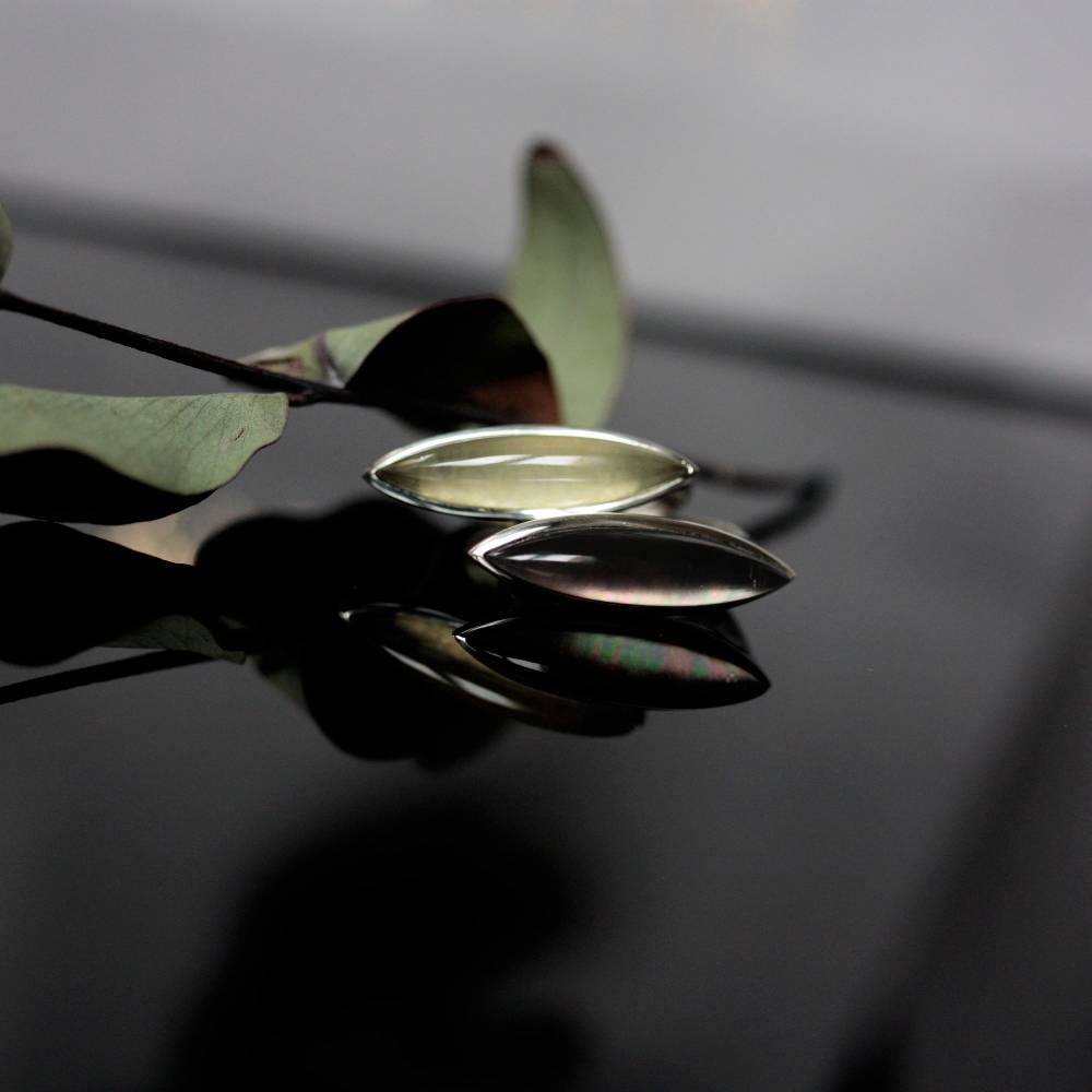 Paola Grande Gioielli AURUM Anello Navetta con agata verde Qualità Garantita