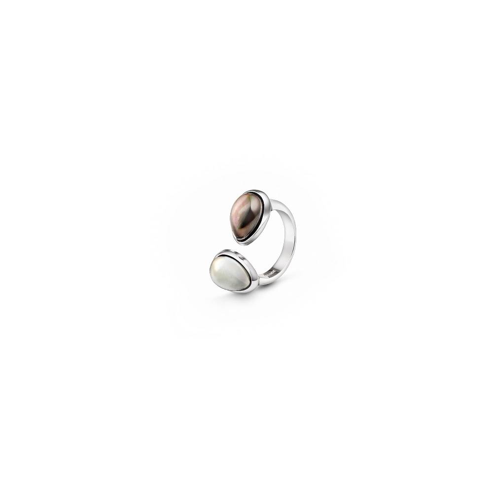 Paola Grande Gioielli AURUM Anello goccia bianco|grigio 2 elementi Shopping Online