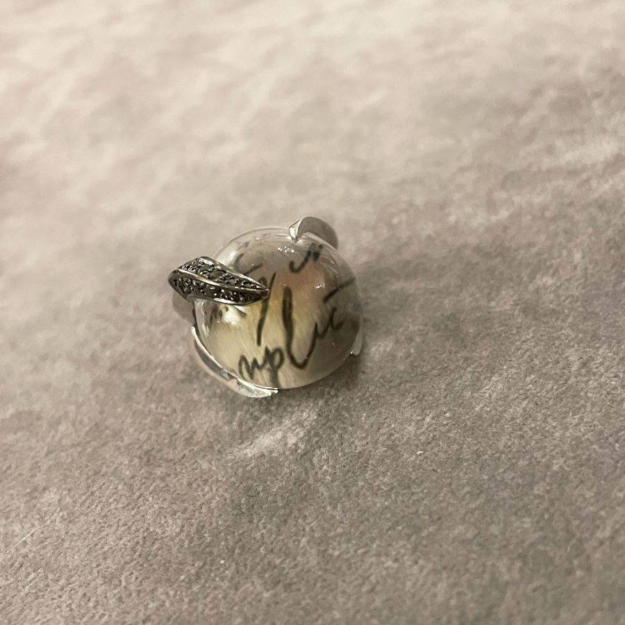 Paola Grande Gioielli SOLIS Anello 'Solis' in argento con cristallo di rocca e zirconi Prezzo Ridotto