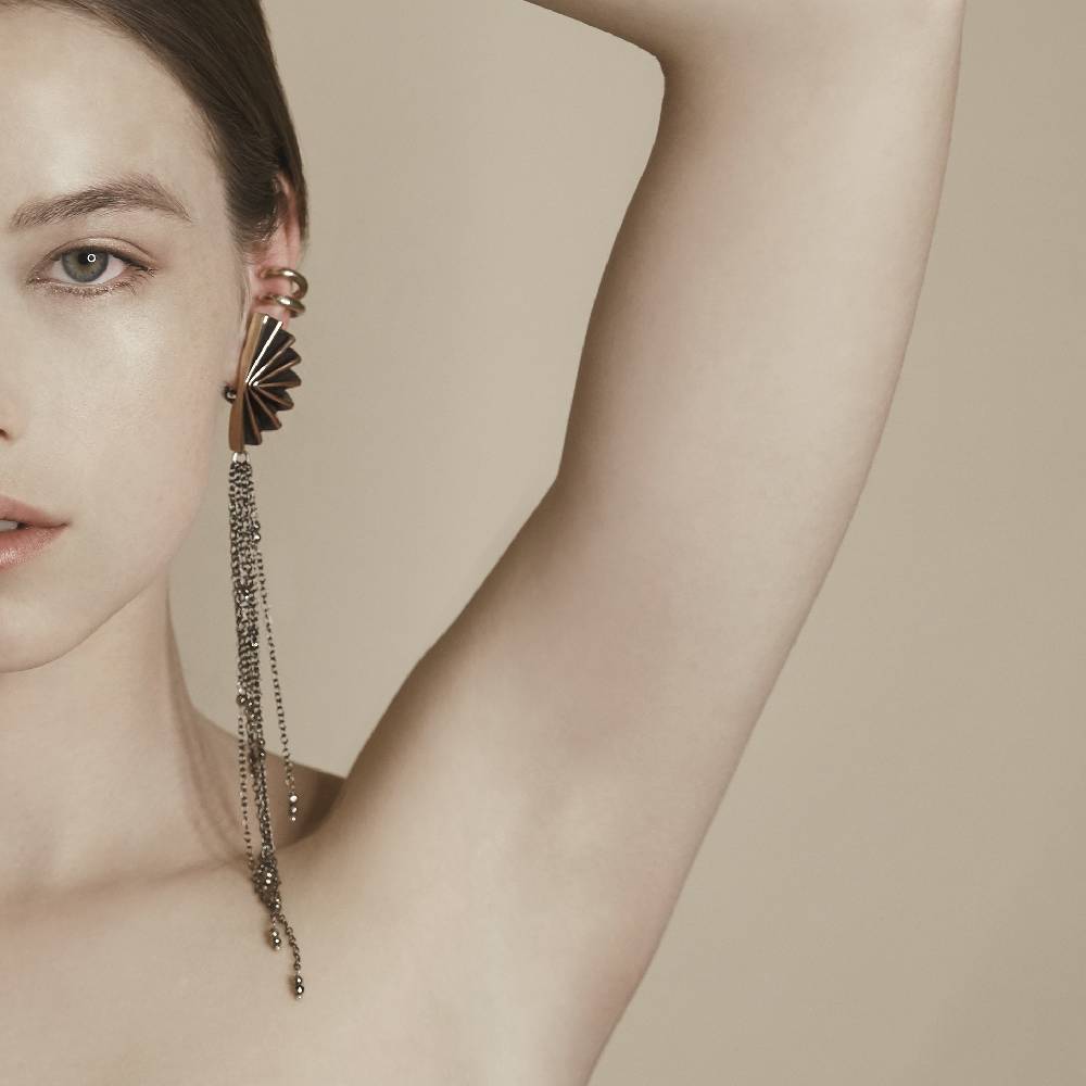Paola Grande Gioielli ACCESSORI Frange lunghe in argento e pirite Spedizione Gratuita