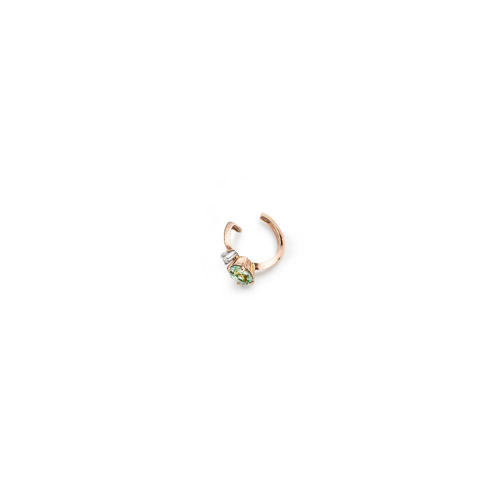 Paola Grande Gioielli BALANCE Ear cuff 'Balance' oro rosa con tormalina verde chiaro I Più Venduti