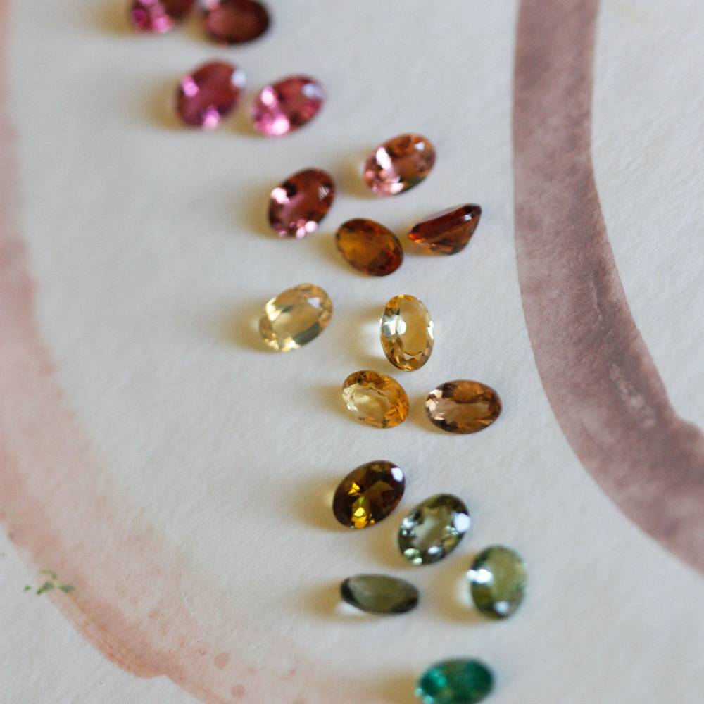 Paola Grande Gioielli BALANCE Ear cuff 'Balance' oro rosa con tormalina verde Vendite Flash