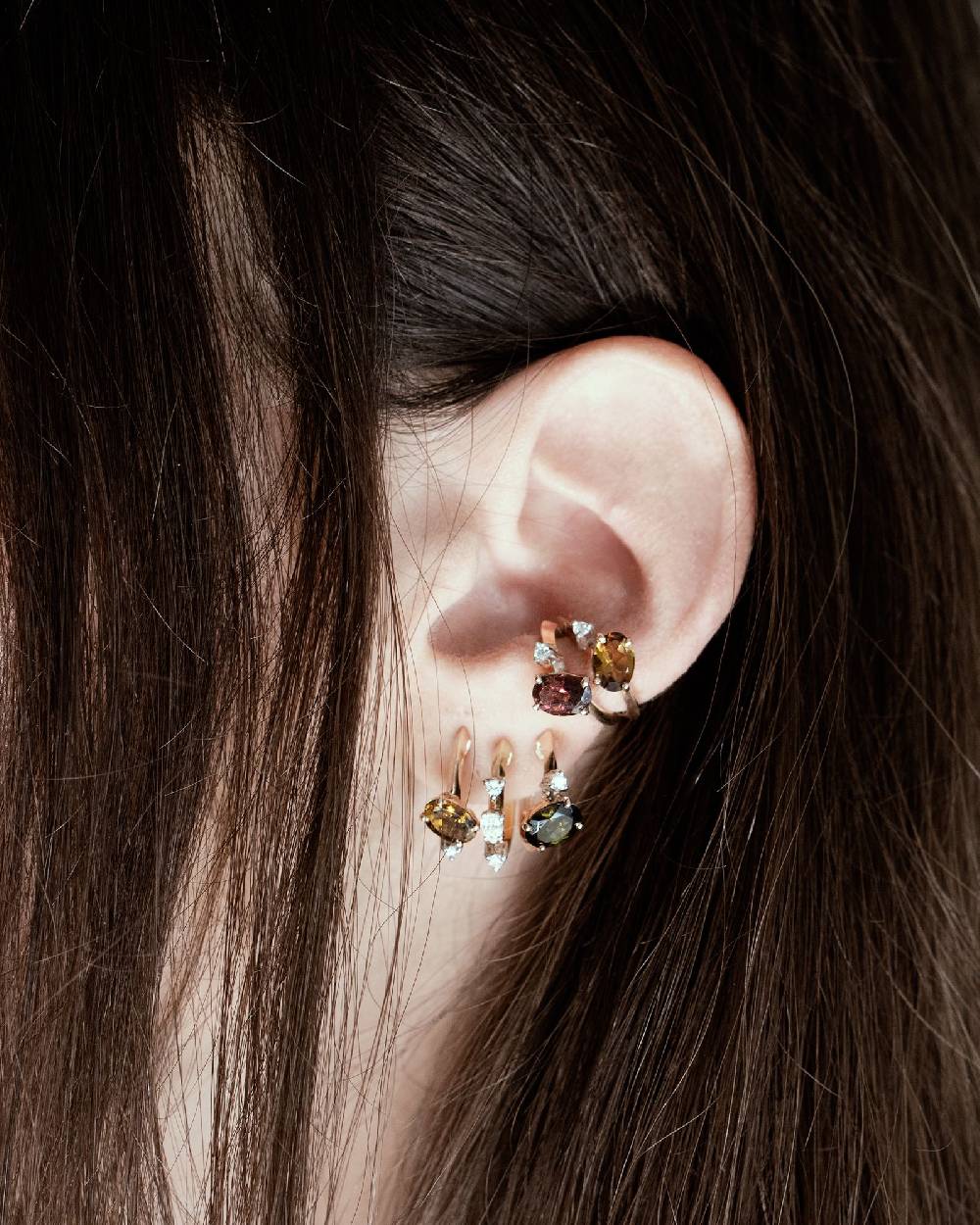 Paola Grande Gioielli BALANCE Ear cuff 'Balance' oro rosa con tormalina rosa Negozio