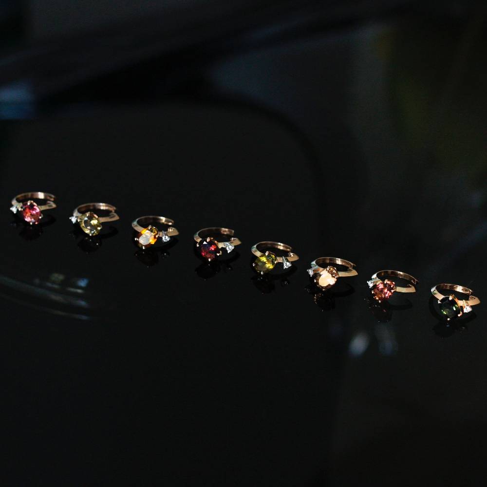 Paola Grande Gioielli BALANCE Ear cuff 'Balance' oro rosa con tormalina rosa Negozio